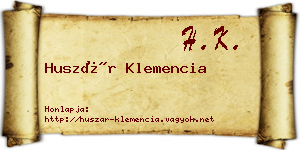 Huszár Klemencia névjegykártya